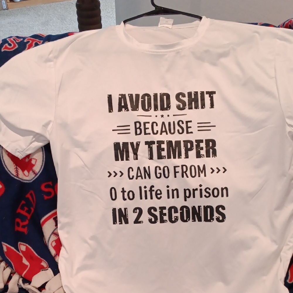 White Graphic Tee - Bold Temper Statement